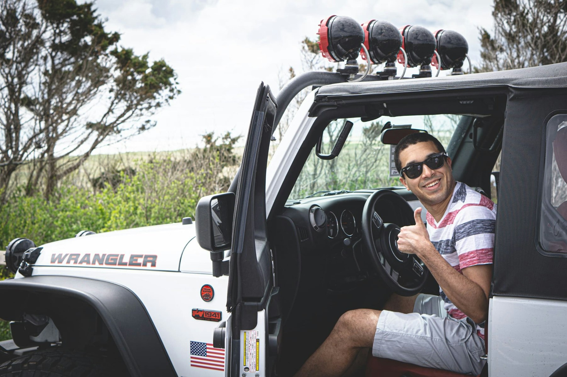 Ryan ready to go in the Jeep